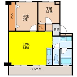 新北野第一コーポA棟の物件間取画像